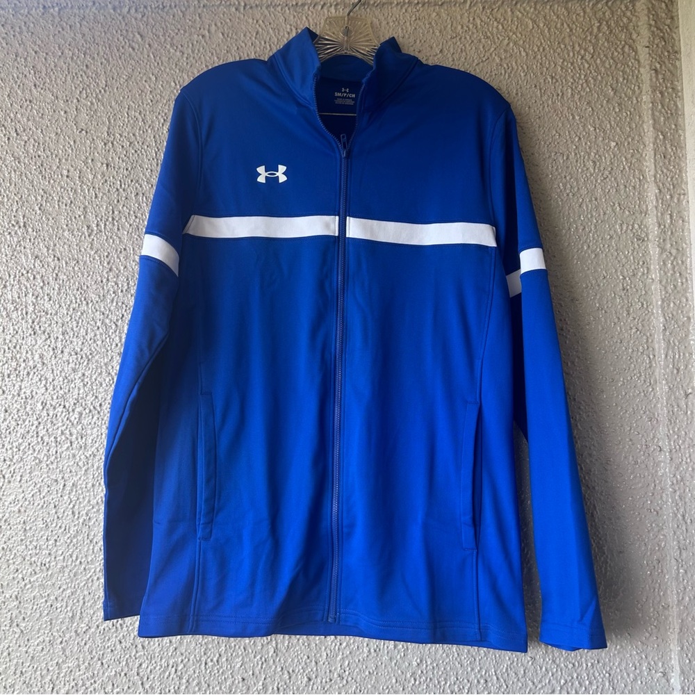 Under Armour UA Team Knit Warm-Up Full Zip Jacket Royal Blue Men's small NWT